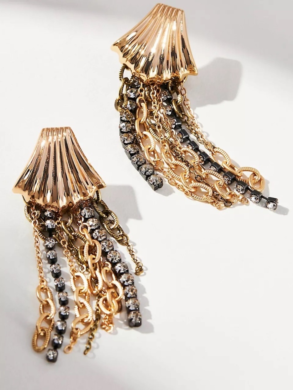 NWT Anthropologie Shell Fringe Earrings